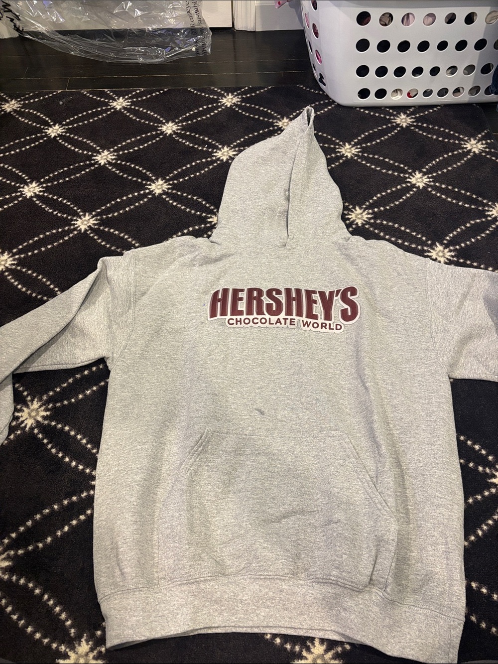 Gildan Gray Pullover Hoodie with Maroon Logo